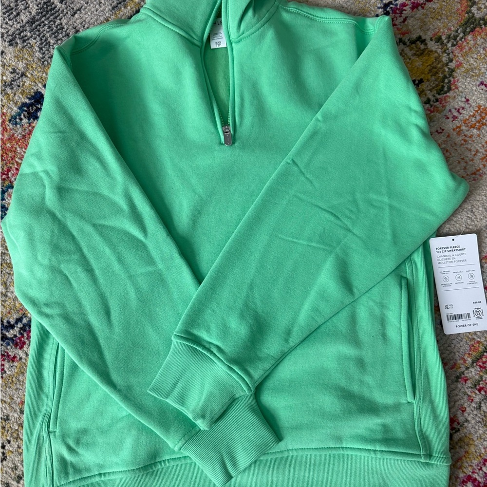 Women’s Athleta Green Half-Zip Sweater